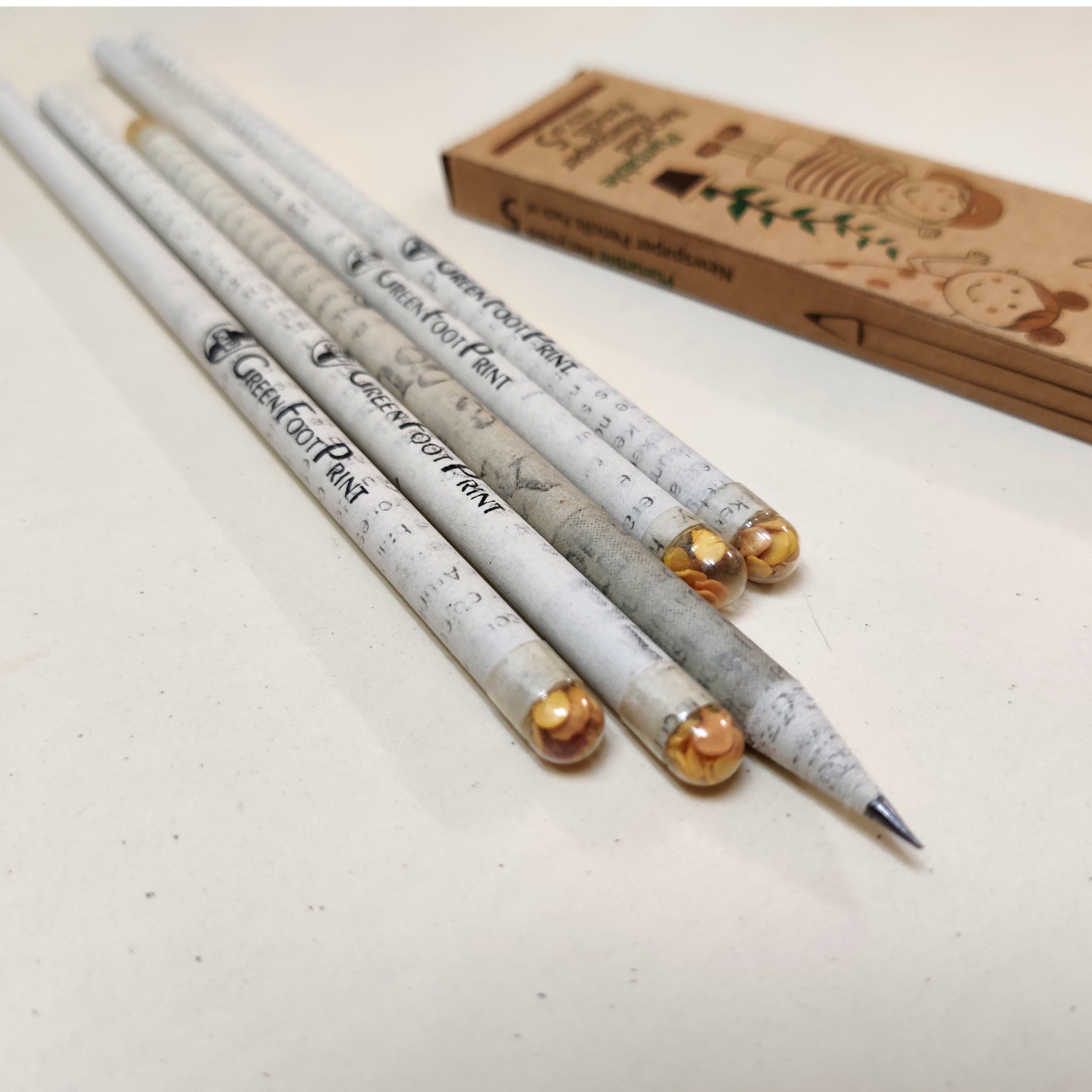 Eco Seed Pens, Plantable Eco Pens, Recycled Paper Body and Cap